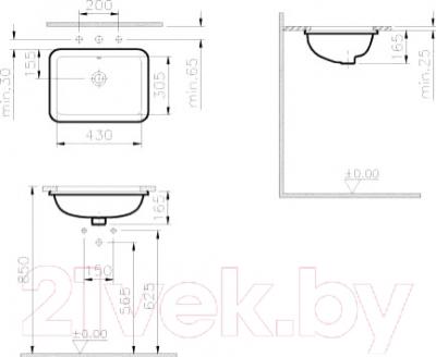 Умывальник VitrA S20 43x30.5 / 5474B003-0618