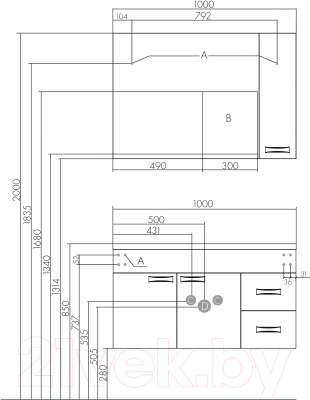 Тумба под умывальник Акватон Диор 100 (1A167701DR010)