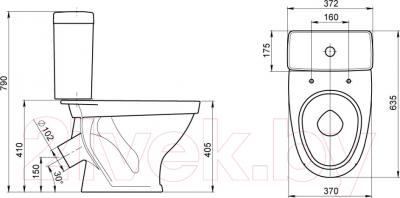 Унитаз напольный Santeri Форвард 1P2052S0000BF