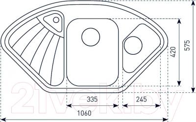 Мойка кухонная Zigmund & Shtain Eckig 1000.2