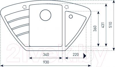 Мойка кухонная Zigmund & Shtain Eckig 900 (молодое шампанское)