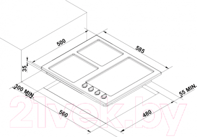 Газовая варочная панель Korting HG630CTSB