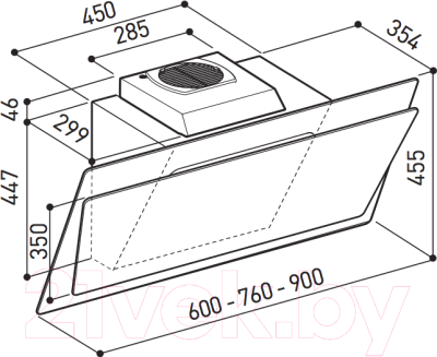 Вытяжка наклонная Korting KHC67070GW