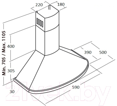 Вытяжка купольная Kuppersberg Bona 60 B Bronze