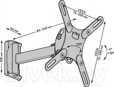 Кронштейн для телевизора Патрон АК-204