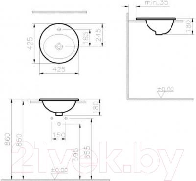 Умывальник VitrA S20 / 5466B003-0001