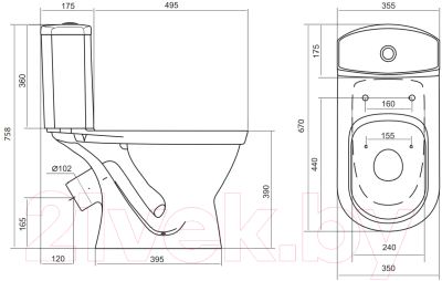 Унитаз напольный Santek Алькор 1WH302196