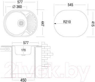 Мойка кухонная Ukinox FAD577.447 5K 1R