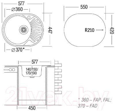 Мойка кухонная Ukinox FAD577.447 5K 2L