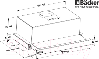 Вытяжка телескопическая Backer TH60L-2F70-SS