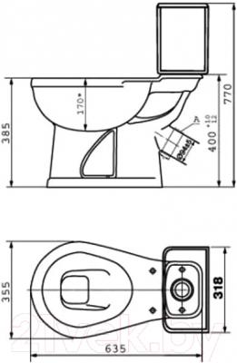 Унитаз напольный Оскольская керамика Дора