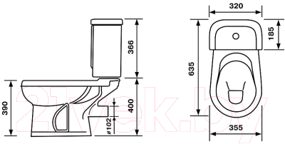 Унитаз напольный Оскольская керамика Ирида