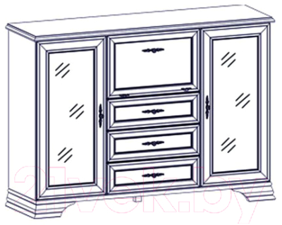 Тумба Black Red White Kentaki S320-KOM2W3S1B