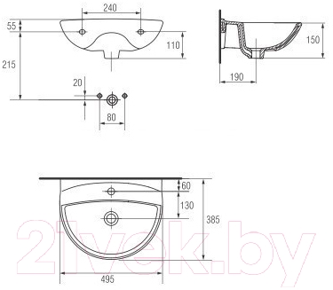 Умывальник Cersanit Mito Red 50