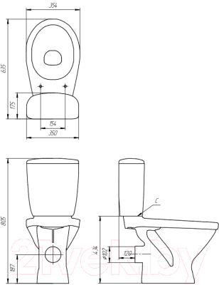 Унитаз напольный Cersanit Trento (S-KO-TR011-3/6-PL-w)