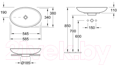 Умывальник Villeroy & Boch Loop & Friends 58x38