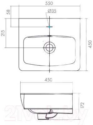 Умывальник Santek Нео 55x45 (WH302185)