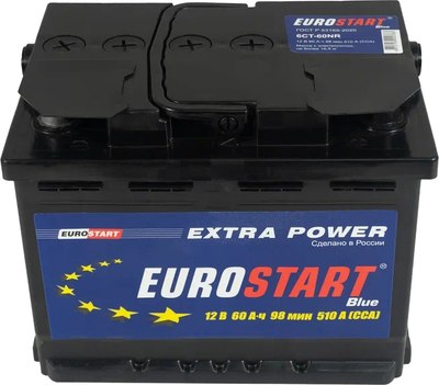 Автомобильный аккумулятор Eurostart Blue 6CT-60 - фото