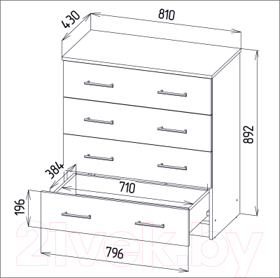 Комод Интерлиния Эльф-8 (ясень шимо светлый)