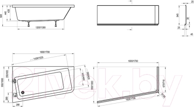 Ванна акриловая Ravak 10° 160x95 L (C831000000)