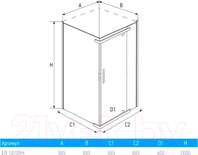 Душевой уголок Erlit ER10109H-C1