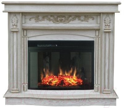 Портал для камина Смолком Cardinal FS25 (белый дуб/патина золото) - фото