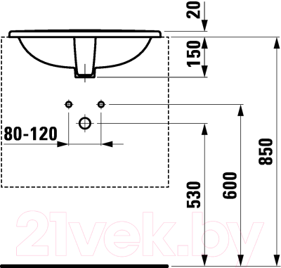 Умывальник Laufen Pro 8139610001041