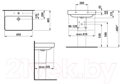 Умывальник Laufen Pro S 8109670001041