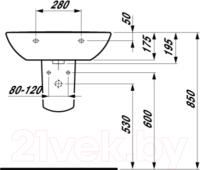 Умывальник Laufen Pro 8109530001041