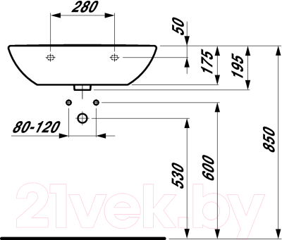 Умывальник Laufen Pro 8109530001041