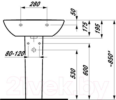 Умывальник Laufen Pro 8109530001041