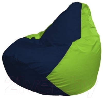 Бескаркасное кресло Flagman Груша Мини Г0.1-43 (темно-синий/салатовый) - фото