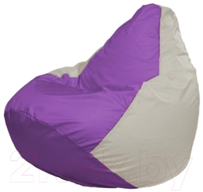 Бескаркасное кресло Flagman Груша Мини Г0.1-113 (сиреневый/белый) - фото