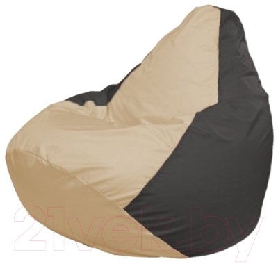 Бескаркасное кресло Flagman Груша Мини Г0.1-134 (светло-бежевый/темно-серый) - фото