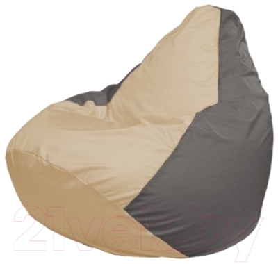 Бескаркасное кресло Flagman Груша Мини Г0.1-140 (светло-бежевый/серый) - фото