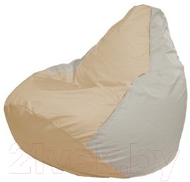 Бескаркасное кресло Flagman Груша Мини Г0.1-152 (светло-бежевый/белый) - фото