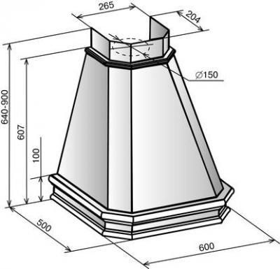 Вытяжка купольная Elikor Пергола 60П-650-П3Л