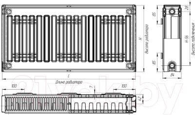 Радиатор стальной Лидея ЛУ 21-510 500x1000