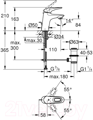 Смеситель GROHE Eurostyle белая луна 33558LS3