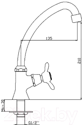 Кран на одну воду Rossinka Silvermix Q02-60U