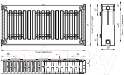 Радиатор стальной Лидея ЛУ 22-512 500x1200