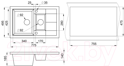 Мойка кухонная GRANULA GR-7802 (эспрессо)