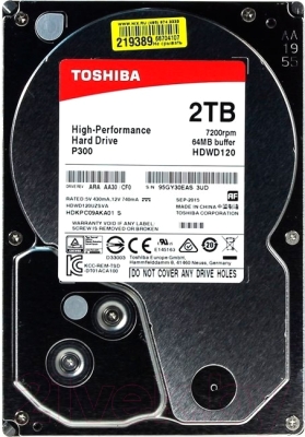 Жесткий диск Toshiba P300 2TB (HDWD120UZSVA) - фото