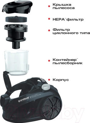 Пылесос Endever Skyclean VC-540 (черный/серый)