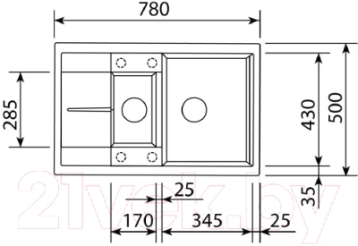 Мойка кухонная Zigmund & Shtain Rechteck 780.2 (речной песок)