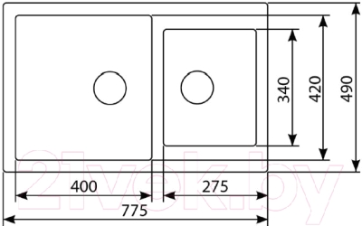Мойка кухонная Zigmund & Shtain Rechteck 400.275 (каменная соль)