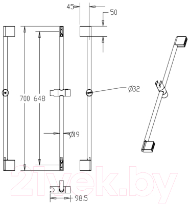 Душевая стойка Milardo 0807000M17