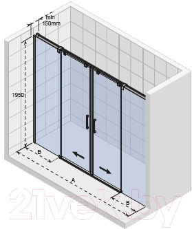Душевая дверь Riho Ocean GU0404100 (раздвижная 140)
