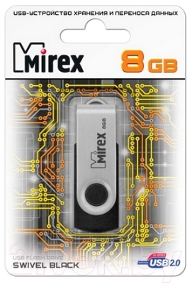 USB flash накопитель Mirex Swivel Rubber Black 8GB (13600-FMURUS08)