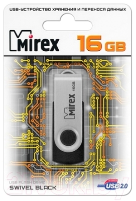 USB flash накопитель Mirex Swivel Rubber Black 16GB (13600-FMURUS16)